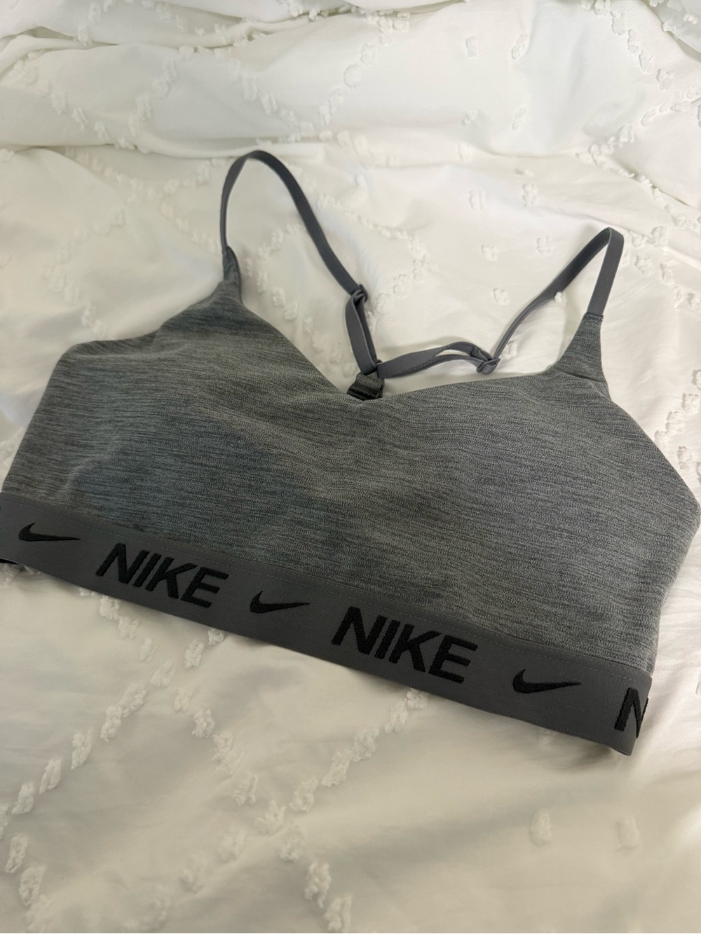 Nike Grey Strappy Sports Bra